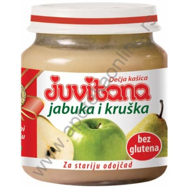 JUVITANA KAŠICA OD JABUKE I KRUŠKE 128g - Online Apoteka JUVITANA KAŠICA OD JABUKE I KRUŠKE 128g